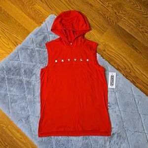 BATTLE Red Hooded Tank Top, Adult Unisex Medium, New With Tags